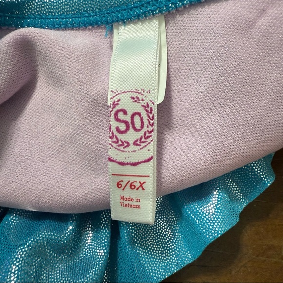 Shimmering Blue Ruffle Swimsuit - Picture 7 of 8